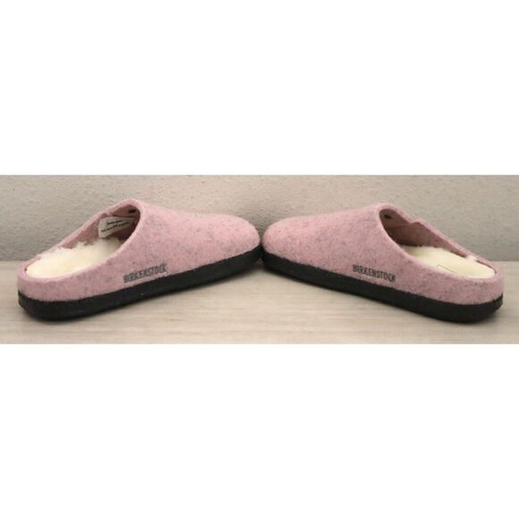 Birkenstock Kids Girls Sz 9 Soft Pink Zermatt Rivet Shearling/Wool Clog Slippers - Picture 12 of 16